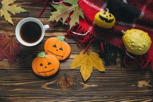 mummie, vleermuis, pompoen, spook, zwarte kattenkoekjes voor halloween foto