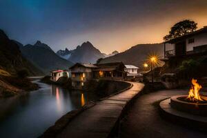 de dorp van persoon, Peru. ai-gegenereerd foto