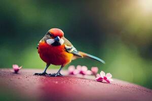 foto behang vogel, de zon, bloemen, vogel, vogel, vogel, vogel, vogel,. ai-gegenereerd