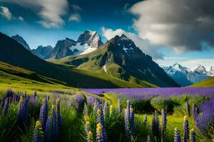 de bloemen van de Alpen, Zwitserland. ai-gegenereerd foto