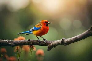 foto behang de lucht, vogel, natuur, vogel, oranje, vogel, vogel, vogel,. ai-gegenereerd