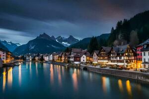 de stad- van Altenburg in de Alpen, Zwitserland. ai-gegenereerd foto