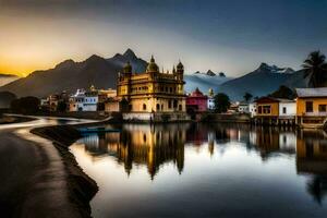 de gouden tempel, Indië. ai-gegenereerd foto