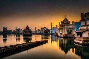 de gouden tempel, amritsar, Indië. ai-gegenereerd foto