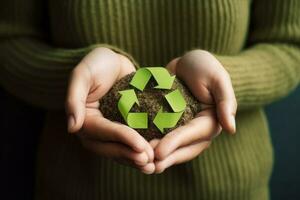 recycle milieu dag concept. generatief ai foto