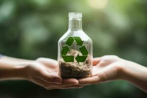 recycle milieu dag concept. generatief ai foto