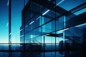 modern architectuur gebouw glas duotoon achtergrond. generatief ai foto