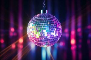 mooi disco bal dynamisch verbijsterend verlichting. generatief ai foto
