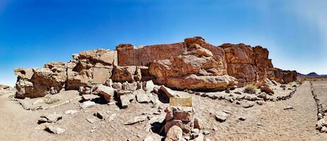 yerbas buenas archeologisch plaats - Chili. grot schilderijen - atacama woestijn. san pedro de atacama. foto