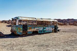 magie bus atacama woestijn - san pedro de atacama - el loa - antofagasta regio - Chili. foto