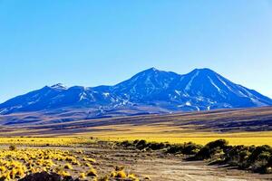 landschappen Aan de manier naar de altiplanisch lagunes in de atacama woestijn - san pedro de atacama - Chili foto