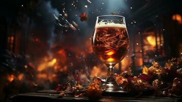 wijn bier drinken achtergrond in glas foto