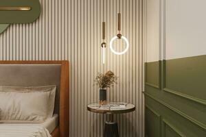 LED hanger licht hangende over- de troosten tafel, modern interieur ontwerp, 3d renderen foto