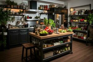 keuken net zo foto studio kamer met gereedschap en uitrusting ai gegenereerd