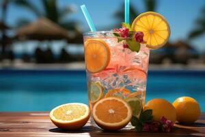 foto's van zomer drinken vastleggen ai gegenereerd foto