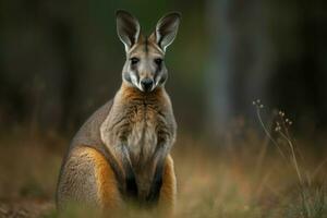 wallaby wild dier Bij veld. genereren ai foto