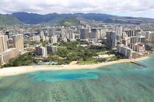 luchtfoto van waikiki beach honolulu hawaii foto