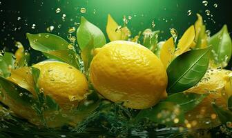 spatten vers citrus fruit concept. ai generatief foto