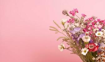 kleurrijk bloemen arrangement van van de natuur schoonheid en elegantie. foto