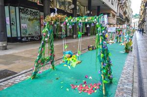 bloemenfestival in girona temps de flors, spanje. 2018 foto