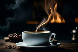 een kop van koffie is een Super goed manier naar begin de dag. ai-gegenereerd foto