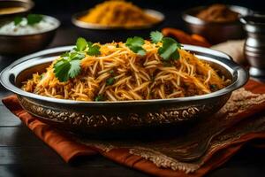 Indisch voedsel recepten voor de week. ai-gegenereerd foto
