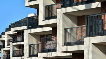 modern Europese woon- appartement gebouwen kwartaal. foto