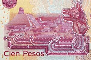 tempel en centraal plein van Mexicaans geld foto