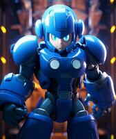 robot blauw Mens tekenfilm ontwerp foto