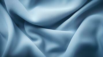 licht blauw zuiver zijde charmeuse kleding stof crêpe satijn stoffen voor naaien ambacht breedte structuur behang. ai generatief foto