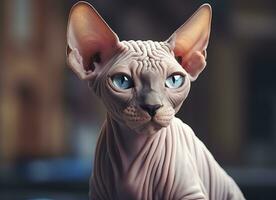 mooi foto sphynx kat concept, hedendaags natuurlijk en humeur sociaal achtergrond. generatief ai