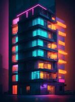 neon gebouw ontwerp foto