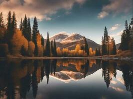 mooi landschap afbeeldingen ai gegenereerd foto