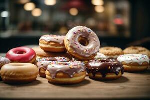 heerlijk donuts ai gegenereerd. foto