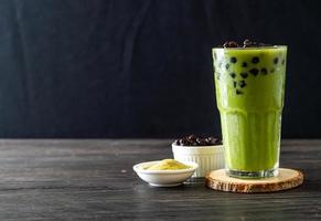 groene thee latte met bubbel foto