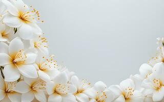 wit bloemen papier structuur Aan een wit achtergrond door ai generatief foto
