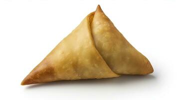 smakelijk samosa geïsoleerd Aan wit achtergrond. ai gegenereerd. foto