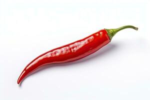 een rood Chili peper is geïsoleerd Aan een wit achtergrond. ai gegenereerd foto