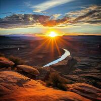 zonsopkomst in moab Utah , gegenereerd door ai foto