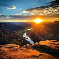 zonsopkomst in moab Utah , gegenereerd door ai foto