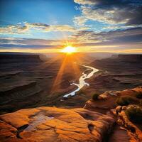 zonsopkomst in moab Utah , gegenereerd door ai foto