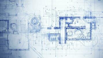 architectuur blauwdruk tekening. ai gegenereerd foto