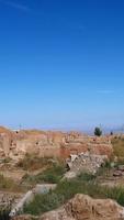 landschapsmening van woestijnstadje, een filmlocatie in gansu china foto