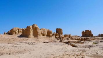 ruïnes van jiaohe in de provincie xinjiang, china. foto