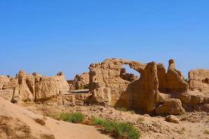 ruïnes van jiaohe in de provincie xinjiang, china. foto