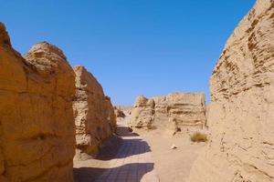 ruïnes van jiaohe in de provincie xinjiang, china. foto