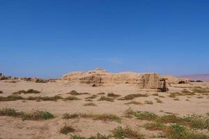 landschapsmening van gaochang ruïnes inturpan xinjiang provincie china. foto