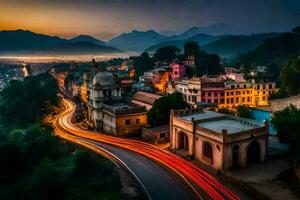 de stad van katmandu, Nepal. ai-gegenereerd foto