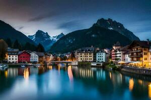 de stad- van Altenburg in de Zwitsers Alpen. ai-gegenereerd foto