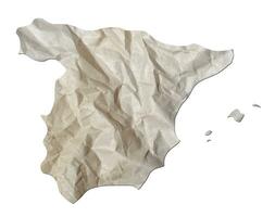 Spanje kaart papier structuur besnoeiing uit Aan wit achtergrond. foto